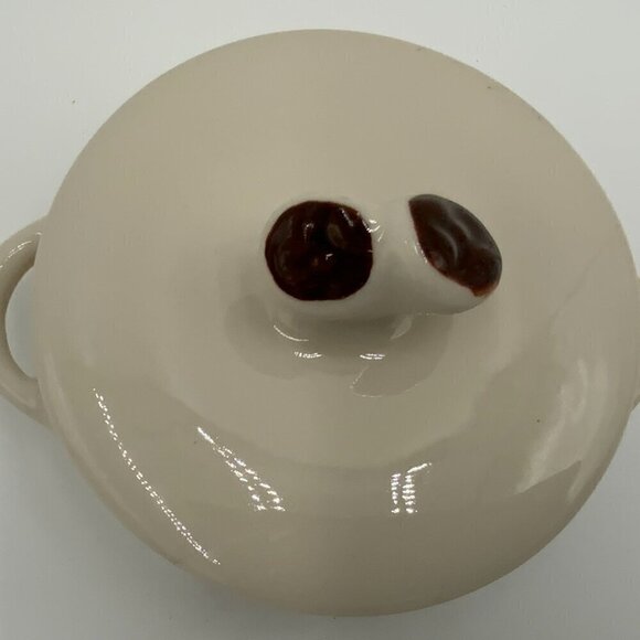 Vintage 1940's Winfield Ware Pottery Dragon Flower 5 1/2" Covered Casserole Dish - Picture 6 of 7